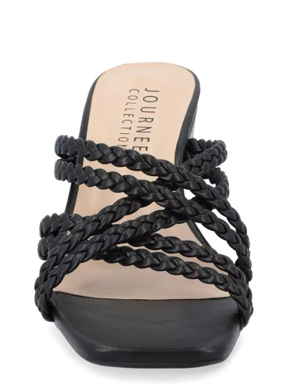 New Journee Collection Women's Baylen Braided Strap Slip On Wedge Sandals 9.5